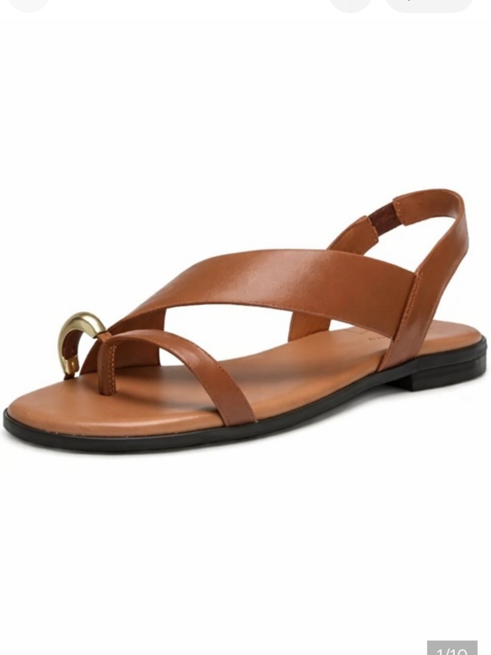NEW Women's Sanctuary Tan Leather Toe-Ring Slingback Sandals